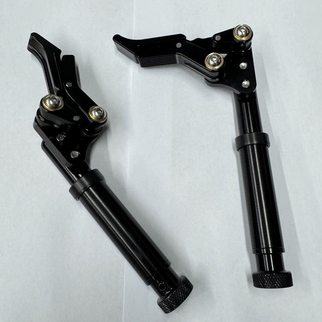 Adjustable wheelchair scissor brakes