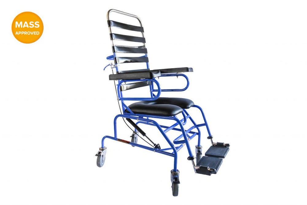 K.I.S. TILT-IN-SPACE SHOWER CHAIR- Quality made from 304 grade stainless steel tube and powder coated to the colour of your choice.
SPECIFICATIONS: 

Frame materials: 304 grade stainless steel.
Seat w- Surgical EngineeringWheelchair Supplier Brisbane - K.I.S