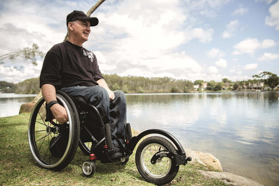 FREEWHEEL WHEELCHAIR ATTACHMENTThe FreeWheel comes with everything you need to Get Out and Go! Whether you have a rigid-frame wheelchair or a folding wheelchair, the FreeWheel is your ticket to FrSurgical EngineeringSurgical Engineering